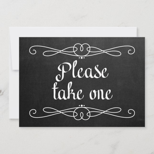 Invitation Pancarte de mariage de style tableau noir "Prenez- (Devant)