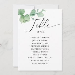 Invitation Pancarte de plan de table à l'eucalyptus Mariage