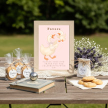 Pancarte de table de faveur Rose Oie Idiote