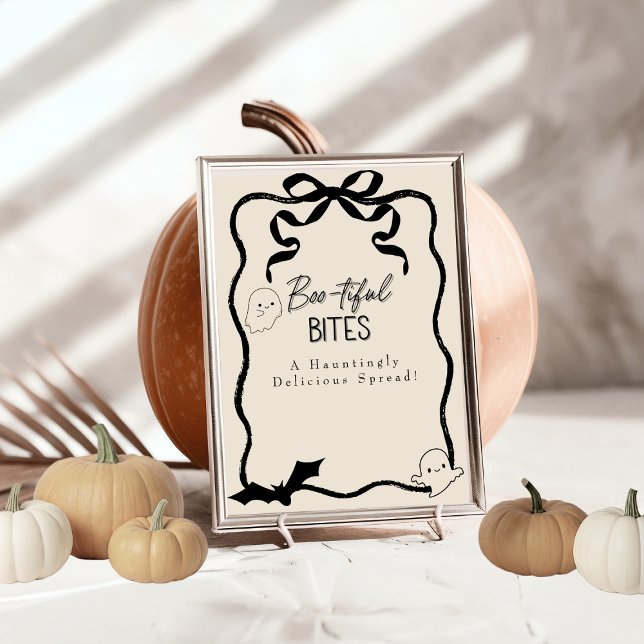 Invitation Pancarte de table "Mordiller les friandises" ("Boo-tiful Bites" Food Table Sign)