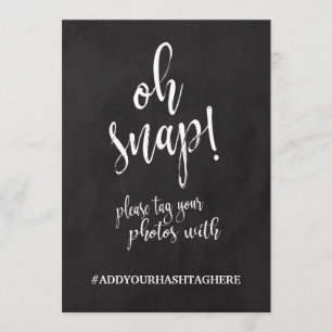 Invitation Pancarte de tableau noir de hashtag de mariage abo