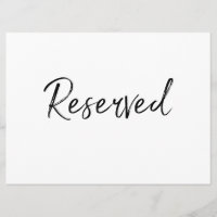 Pancarte "Réservé" | lettrage manuscrit élégant