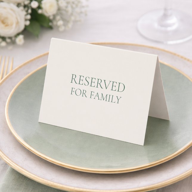Invitation Pancarte réservée à la table de la famille – Vert  (Créateur téléchargé)