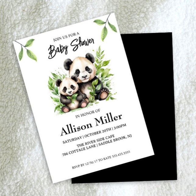 Invitation Panda Baby shower (Créateur téléchargé)