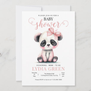 Invitation Panda Baby shower verdure baby shower fille
