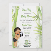 Panda Bamboo Thème Baby Boy Black White Green