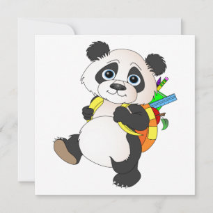 Invitation Panda Bear avec sac à dos