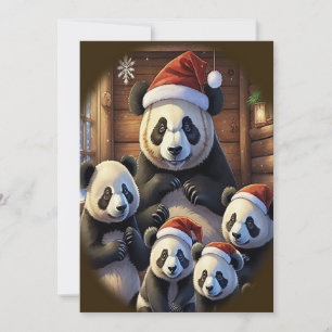 Invitation Panda Bear Noël