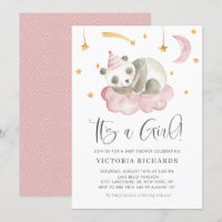 Panda couché mignonne rose C'est un Baby shower fi