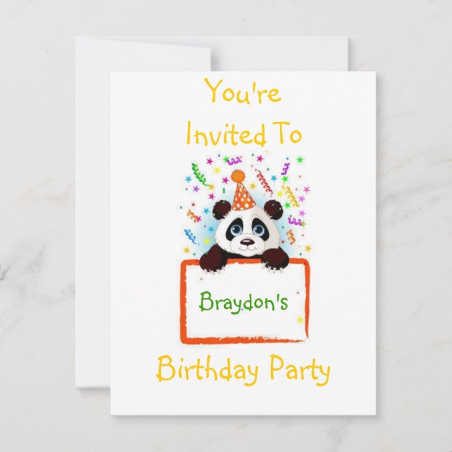 Invitation Panda d'anniversaire (Devant)