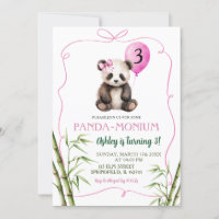 Panda de fille rose dessinée à la main avec son ar