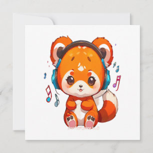Invitation Panda écoutant de la musique Kpop