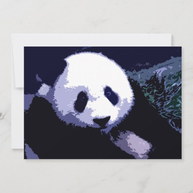 Invitation Panda Face Pop Art (Devant)