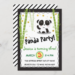 Invitation Panda fête d'anniversaire