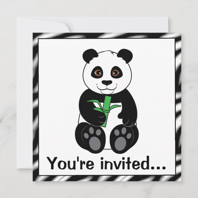 Invitation Panda fête d'anniversaire (Devant)