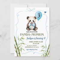 Panda garçon avec Bleu Bow dessiné Anniversaire