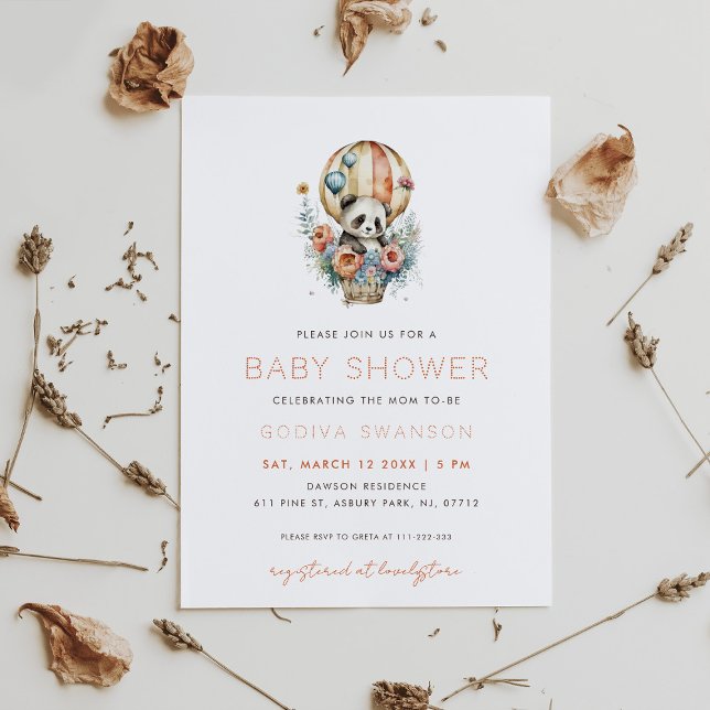 Invitation Panda in a Hot Air Balloon (Créateur téléchargé)