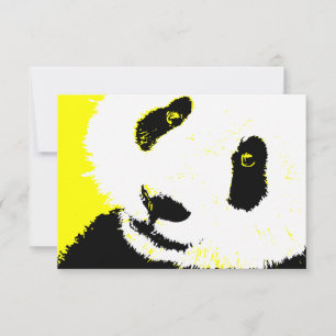 Invitation panda jaune