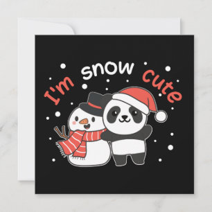 Invitation Panda Je Suis Neige Mignon Bonhomme de Neige Jeu d