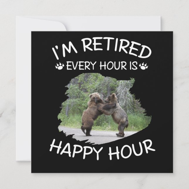 Invitation Panda Lover | Je suis retraité chaque heure est un (Devant)