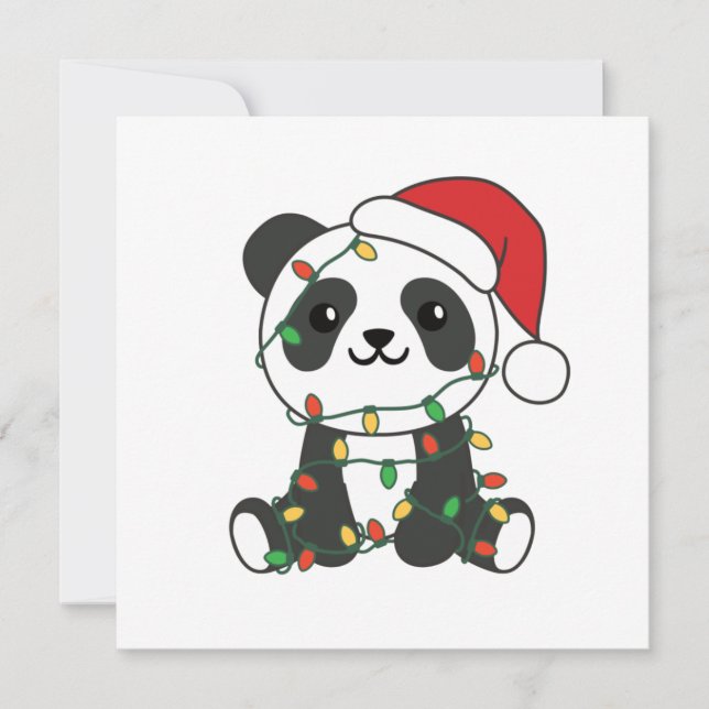Invitation Panda Noël Animaux d'hiver Pandas (Devant)