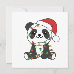 Invitation Panda Noël Animaux d'hiver Pandas