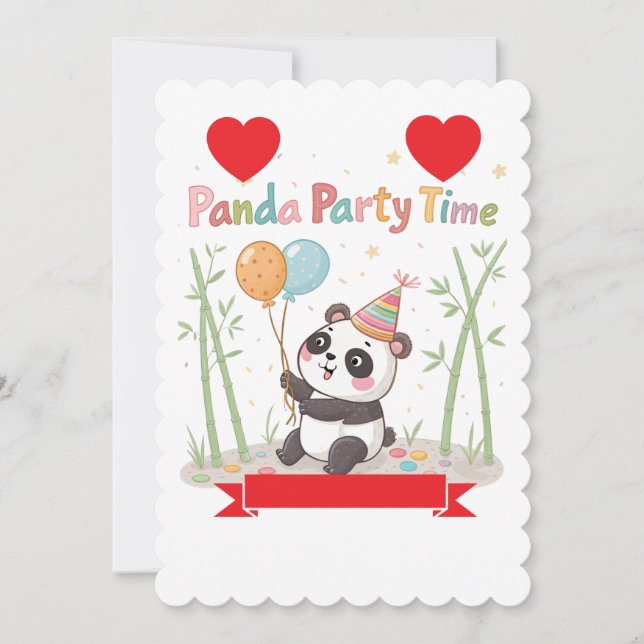 Invitation Panda Party Time (Devant)
