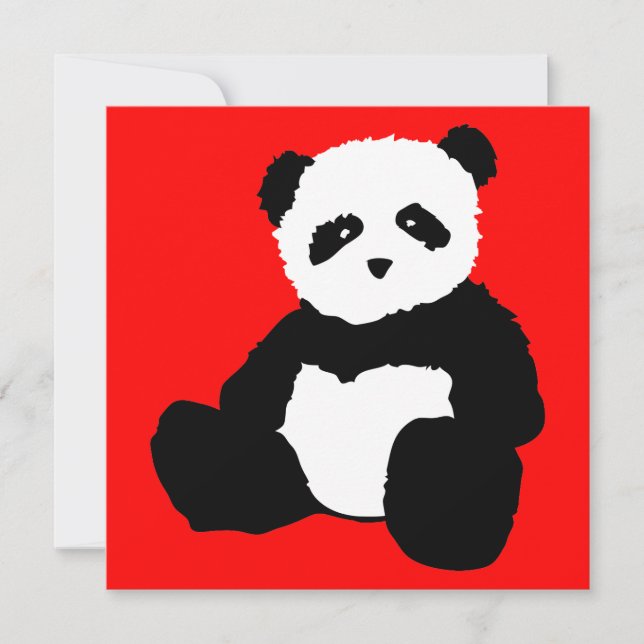 Invitation panda plush : couleur personnalisable (Devant)