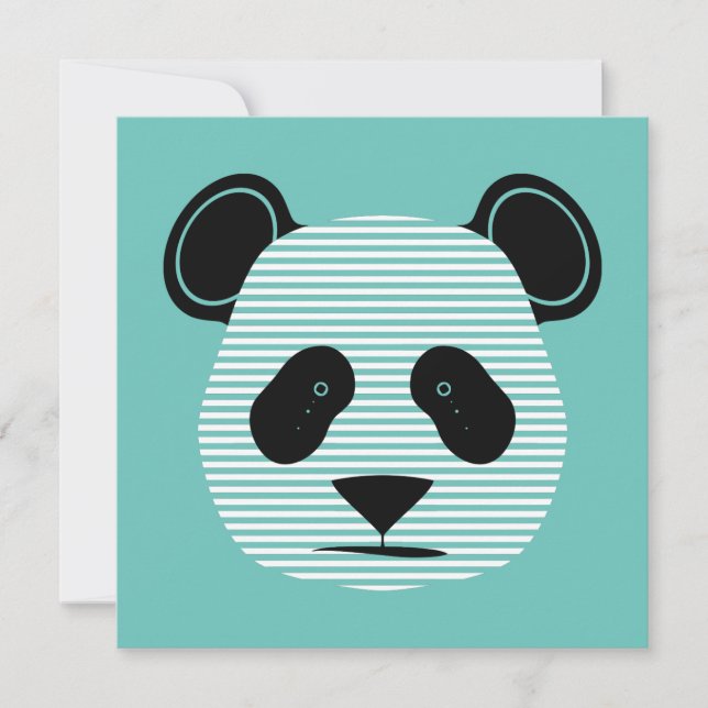 Invitation panda rayures (Devant)