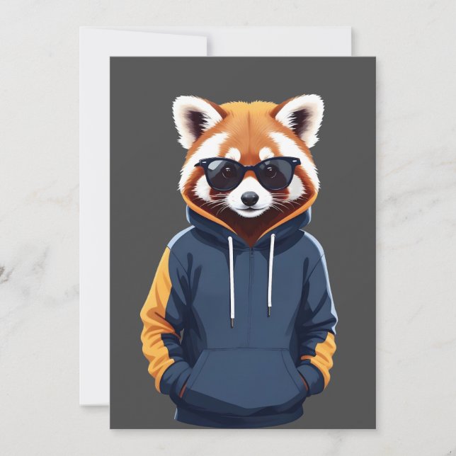 Invitation Panda rouge porter Sweat - shirt à capuche drôle C (Devant)