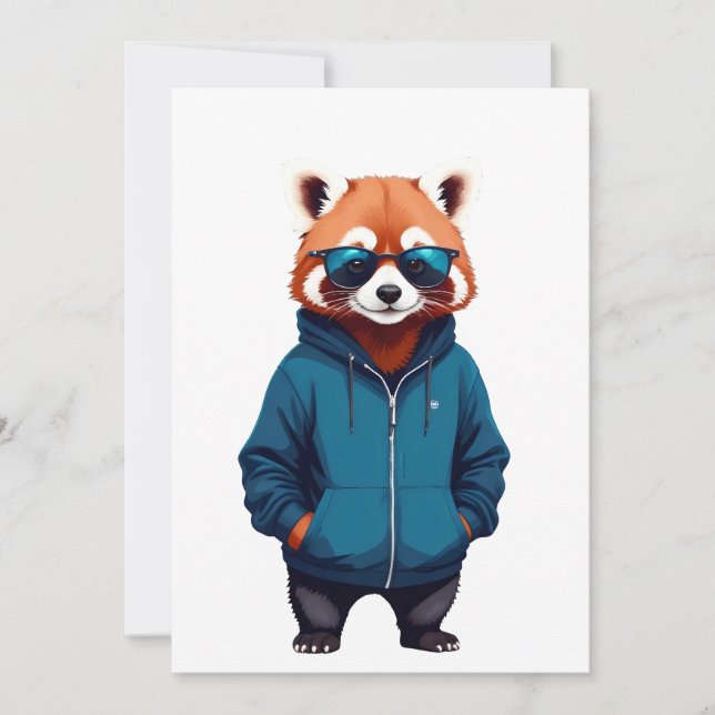Invitation Panda rouge porter Sweat - shirt à capuche drôle C (Devant)