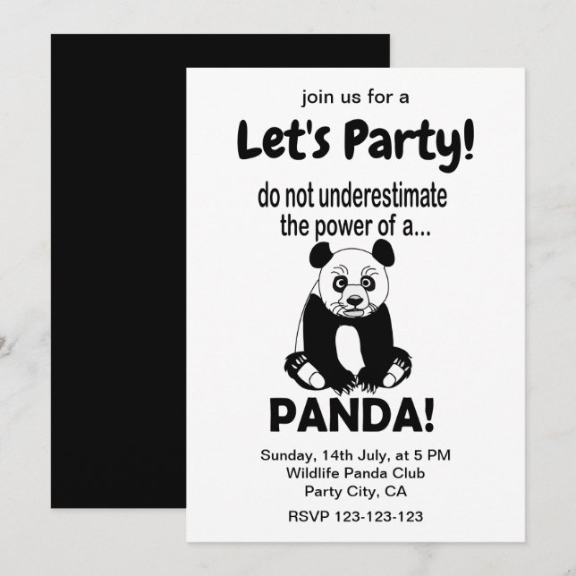 Invitation Panda roux drôle animal mignon panda (Devant / Derrière)
