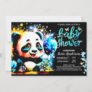 Invitation Panda Wonderland moderne Journey Boy Baby shower