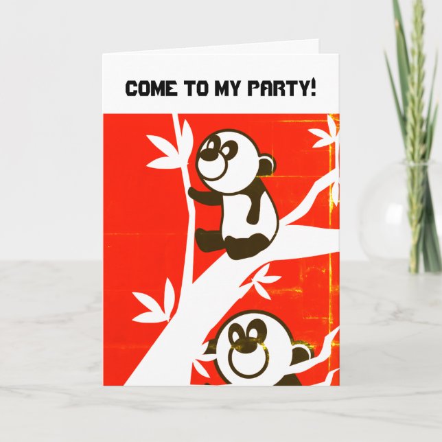 Invitation Pandas d'anniversaire (Devant)