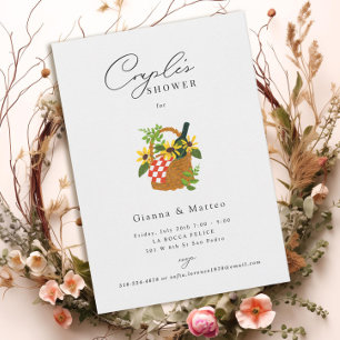 Invitation Panier à pique-nique illustré Couples Douche