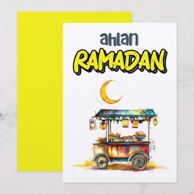 Invitation Panier alimentaire Ramadan Arabian Street avec lan (Devant / Derrière)