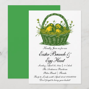 Invitation Panier avec oeufs de Pâques Brunch de Pâques et