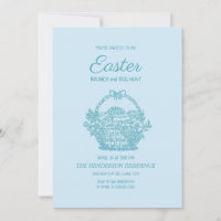 Panier Bleu Bleu Pâques Brunch Chasse aux oeufs