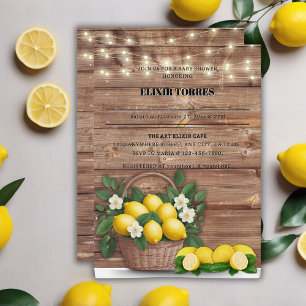 Invitation Panier de citron rustique Baby shower moderne