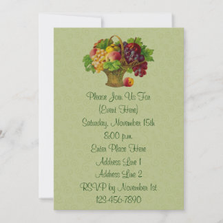 Invitation Panier de fruits d'art vintage