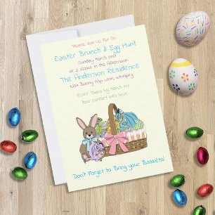 Invitation Panier de Pâques aux dragons fantaisistes mignons