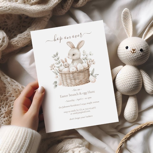Invitation Panier de Pâques avec œufs pour brunch et chasse a (Créateur téléchargé)