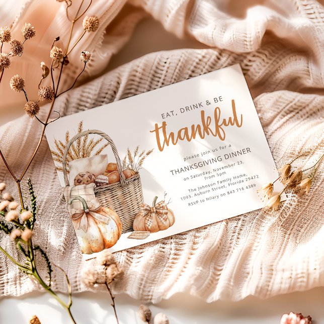 Invitation Panier de récolte d'automne | Thanksgiving (Créateur téléchargé)