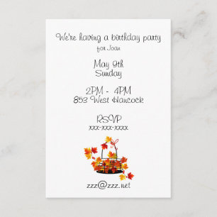 Invitation Panier d'invitation d'anniversaire de feuille