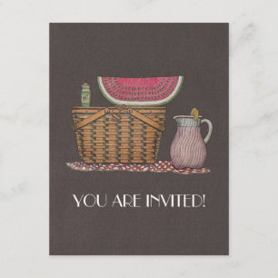 Invitation Panier et pastèque de pique-nique