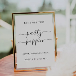 Invitation Panneau barre Popcorn   Mariage moderne imprimable