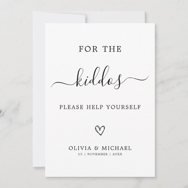 Invitation Panneau d'activité pour enfants de mariage – Pour  (Devant)
