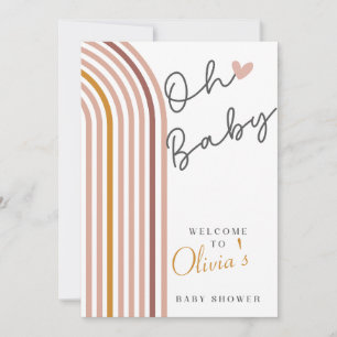 Invitation Panneau de Baby shower arc-en-ciel Boho minimal