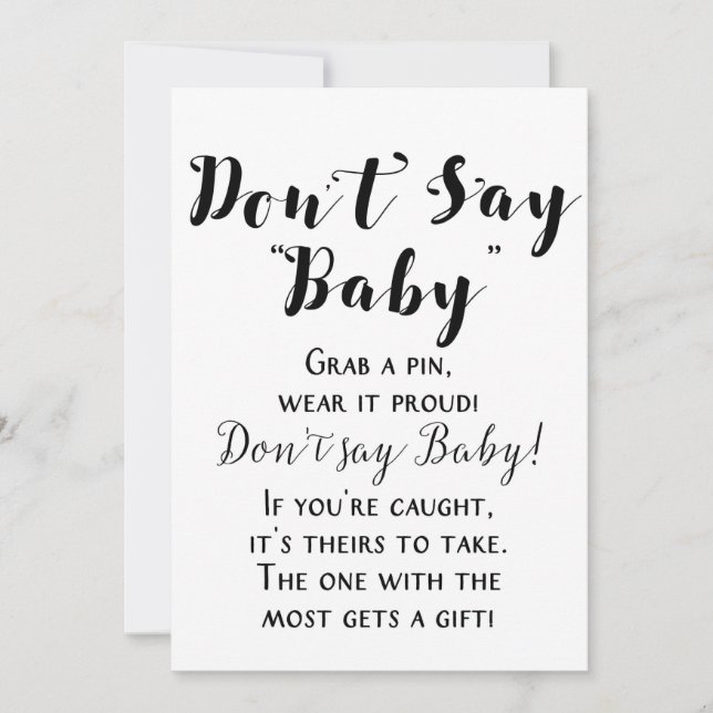 Invitation Panneau de Baby shower rustique blanc 5x7" Taille (Devant)
