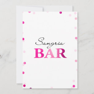 Invitation Panneau de bar à sangria pour douche de mariée C